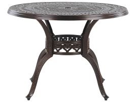 Round Garden Dining Table âŒ€ 102 cm Brown SALENTO