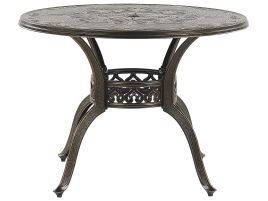 Round Garden Dining Table âŒ€ 100 cm Brown SAPRI