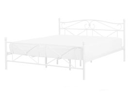 Metal EU Double Size Bed White RODEZ