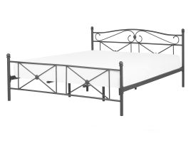 Metal EU Double Size Bed Black RODEZ