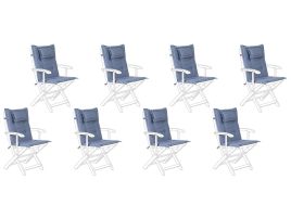 Set of 8 Outdoor Seat/Back Cushions Blue MAUI