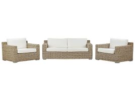 4 Seater Rattan Garden Sofa Set Natural ARDEA