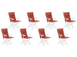 Set of 8 Outdoor Seat/Back Cushions Red MAUI