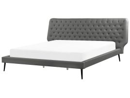 Faux Leather EU Super King Size Bed Grey ESSONNE