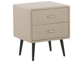 Bedside Table - BRAINTREE 2 Drawer Nightstand Beige 48cm