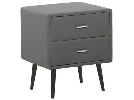 Bedside Table - BRAINTREE 2 Drawer Nightstand Grey 48cm