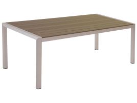 Aluminium Garden Table 180 x 90 cm Light Wood and Silver VERNIO