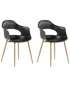 Set of 2 Dining Chairs Black UTICA