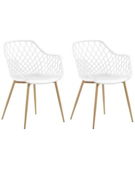 Set of 2 Dining Chairs White NASHUA
