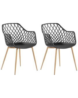 Set of 2 Dining Chairs Black NASHUA