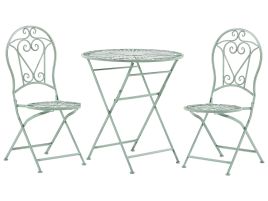 Metal Garden Bistro Set Green TRENTO