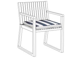Outdoor Seat Pad Cushion Navy Blue and White SASSARI