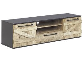 TV Stand Light Wood with Black SALTER
