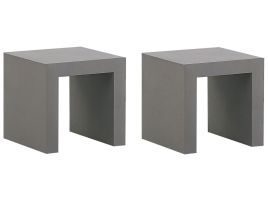Set of 2 Concrete Garden Stools TARANTO