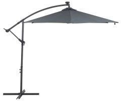 Cantilever Garden Parasol with LED Lights 2.85 m Grey CORVAL
