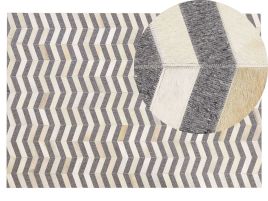 Cowhide Area Rug 140x200cm Grey and Beige