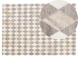 Cowhide Area Rug 140x200cm Beige and Brown