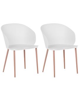Set of 2 Dining Chairs White BLAYKEE