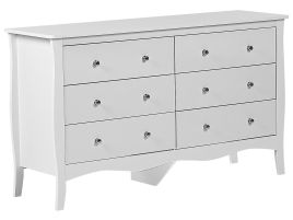 White Chest of Drawers - KINGSLEY Large Chest  6 Drawers