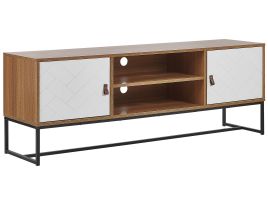 TV Stand Light Wood with White NUEVA