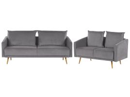 Velvet Sofa Set Grey MAURA