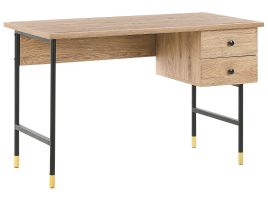 2 Drawer Home Office Desk 120 x 60 cm Light Wood ABILEN