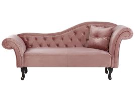 Right Hand Chaise Lounge Velvet Pink LATTES