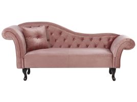 Left Hand Chaise Lounge Velvet Pink LATTES