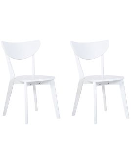 Set of 2 Wooden Dining Chairs White ROXBY
