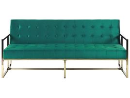 Velvet Sofa Bed Green MARSTAL