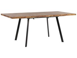 Extending Dining Table 140/180 x 90 cm Light Wood and Black HARLOW