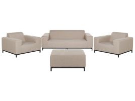 5 Seater Garden Sofa Set Beige with Black ROVIGO