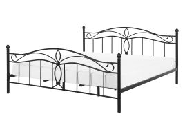 Metal EU Double Size Bed Black ANTLIA