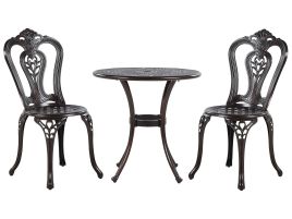 Metal Garden Bistro Set Brown BOVINO
