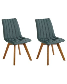 Set of 2 Fabric Dining Chairs Green CALGARY