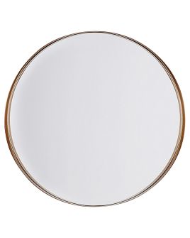 Round Metal Wall Mirror 40cm Copper
