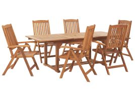 6 Seater Acacia Wood Garden Dining Set JAVA