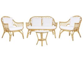 4 Seater Rattan Sofa Set Natural SIBARI