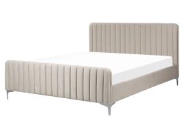 Velvet EU King Size Bed Taupe LUNAN