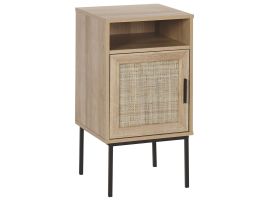 Rattan Door Bedside Table Light Wood PASCO
