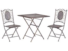 Metal Garden Bistro Set Black BORMIO