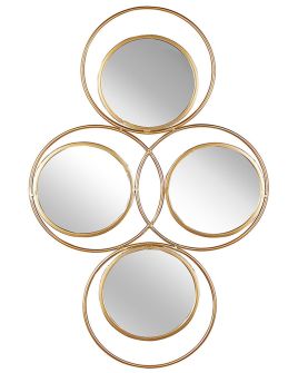 Metal 4-Pcs Wall Mirror 50x80cm Gold