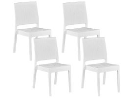Set of 4 Garden Dining Chairs White FOSSANO