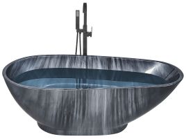 Bath 1700 x 800 mm Marble Effect Black RIOJA