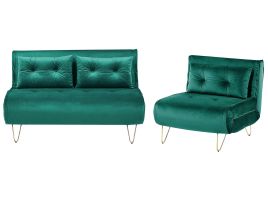 Velvet Sofa Set Dark Green VESTFOLD