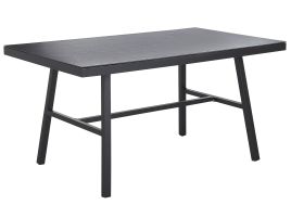 Metal Garden Dining Table 150 x 90 cm Black CANETTO