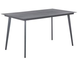 Metal Garden Dining Table 140 x 80 cm Grey MILETO