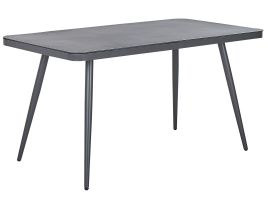 Metal Garden Dining Table 140 x 80 cm Grey LIPARI