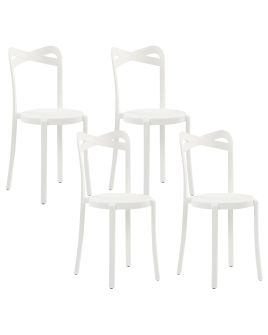 Set of 4 Dining Chairs White CAMOGLI