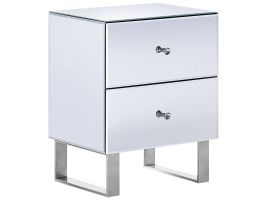 2 Drawer Mirrored Bedside Table NESLE